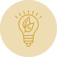 Green Innovation Line Yellow Circle Icon vector
