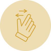 Left Right Swipe Line Yellow Circle Icon vector