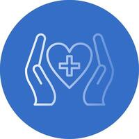 Heart Care Flat Bubble Icon vector