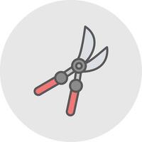 Purning Shears Line Filled Light Icon vector