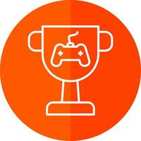 Trophy Line Yellow White Icon vector