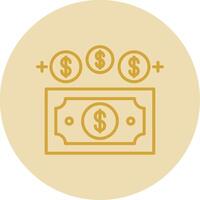 Budgeting Line Yellow Circle Icon vector