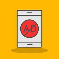 Ad Blocker Filled Shadow Icon vector