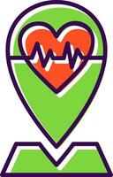 Defibrillator Location filled Design Icon vector