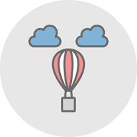 Hot Air Balloon Line Filled Light Icon vector