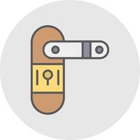 Door Lock Line Filled Light Icon vector