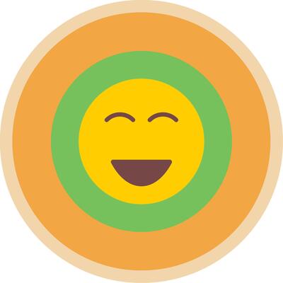 Happy Flat Multi Circle Icon