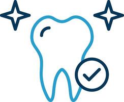 Healthy Tooth Line Blue Two Color Icon vector