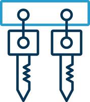 Hooks Line Blue Two Color Icon vector