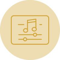 Music And Multimeda Line Yellow Circle Icon vector