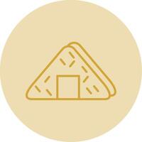 Onigiri Line Yellow Circle Icon vector