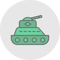 tanque línea lleno ligero icono vector