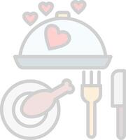 Dinner Line Filled Light Icon vector