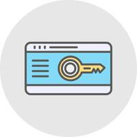 Key Card Line Filled Light Icon vector