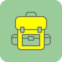 School Satchel Filled Yellow Icon vector