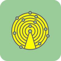 Sonar Filled Yellow Icon vector