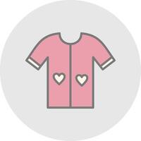 camisa línea lleno ligero icono vector