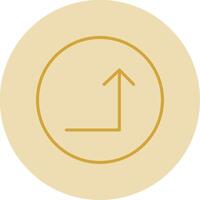 Turn Up Line Yellow Circle Icon vector