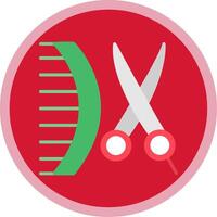 Barbershop Flat Multi Circle Icon vector