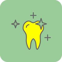 limpiar diente lleno amarillo icono vector