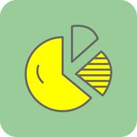 Circular Chart Filled Yellow Icon vector