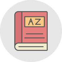 Dictionary Line Filled Light Icon vector