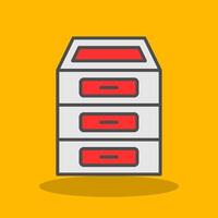 Filing Cabinet Filled Shadow Icon vector