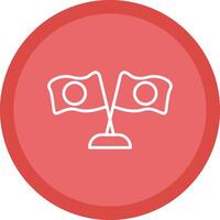 Flags Line Multi Circle Icon vector