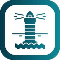 Lighthouse Glyph Gradient Corner Icon vector