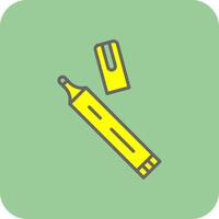 bolígrafo lleno amarillo icono vector