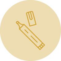 Pen Line Yellow Circle Icon vector