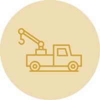 Tow Truck Line Yellow Circle Icon vector