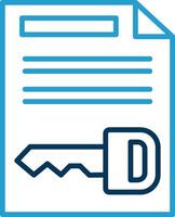 Document Line Blue Two Color Icon vector