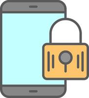 Mobile Security Line Filled Light Icon vector