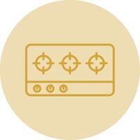 Hob Line Yellow Circle Icon vector