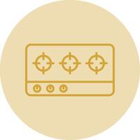 Hob Line Yellow Circle Icon vector