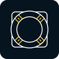 Life Ring Line Red Circle Icon vector