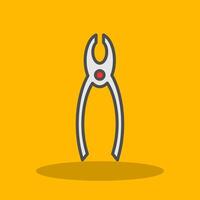 Pliers Filled Shadow Icon vector