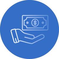 Cash Flat Bubble Icon vector