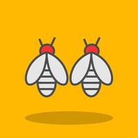 Bees Filled Shadow Icon vector