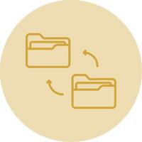 Folder Line Yellow Circle Icon vector