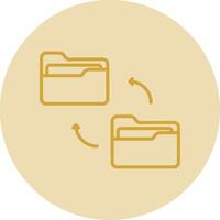 Folder Line Yellow Circle Icon vector