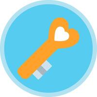 Love Key Flat Multi Circle Icon vector