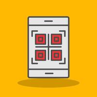 Qr Code Filled Shadow Icon vector