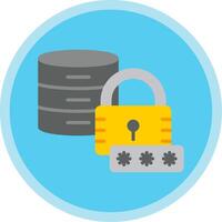 Secured Database Flat Multi Circle Icon vector