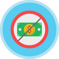 No dinero plano multi circulo icono vector