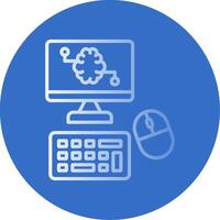 Computer Flat Bubble Icon vector