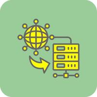 Internet Connection Filled Yellow Icon vector