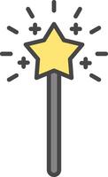 Magic Wand Line Filled Light Icon vector
