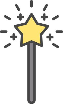 Magic Wand Line Filled Light Icon